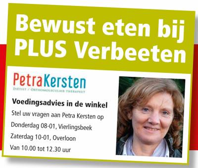 Voedingsadvies  8 en 10 januari 2015 bij PLUS Verbeeten